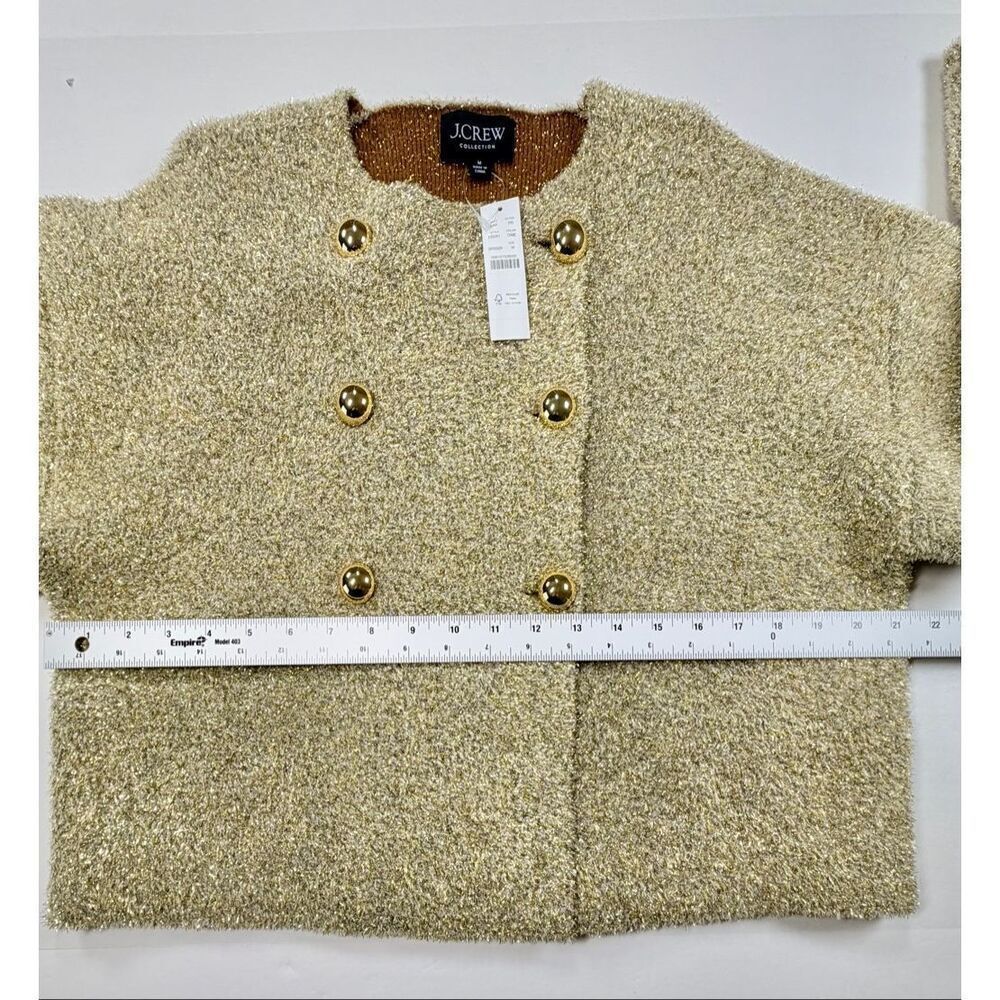 NWT J.Crew COLLECTION Oversized Double-Faced Metallic Crop Jacket Size Medium - Picture 7 of 10